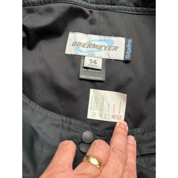 Obermeyer Ridgeline Ski Snow Pants Womens Size 14 Black Waterproof Insulated - Picture 3 of 12